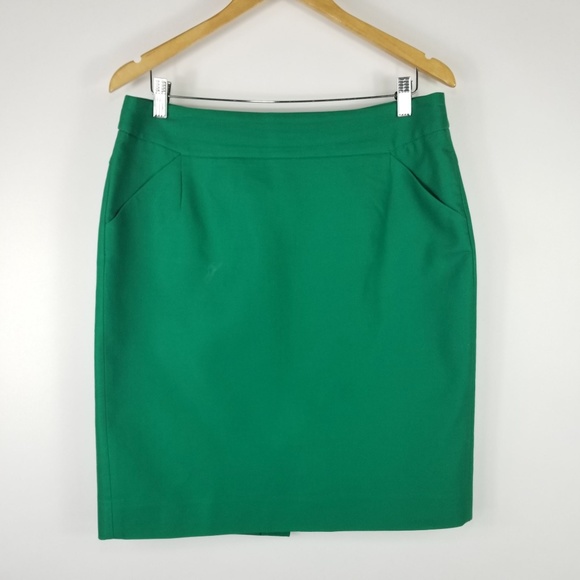 J. Crew Dresses & Skirts - J Crew Green Pencil Skirt in Double Serge Cotton